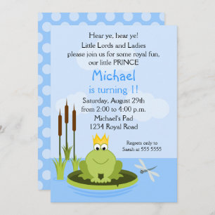 Frog Prince Birthday Party Invitation