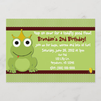 Frog Prince Boys Birthday Invitation
