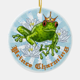 Frog Prince Charming Ceramic Ornament