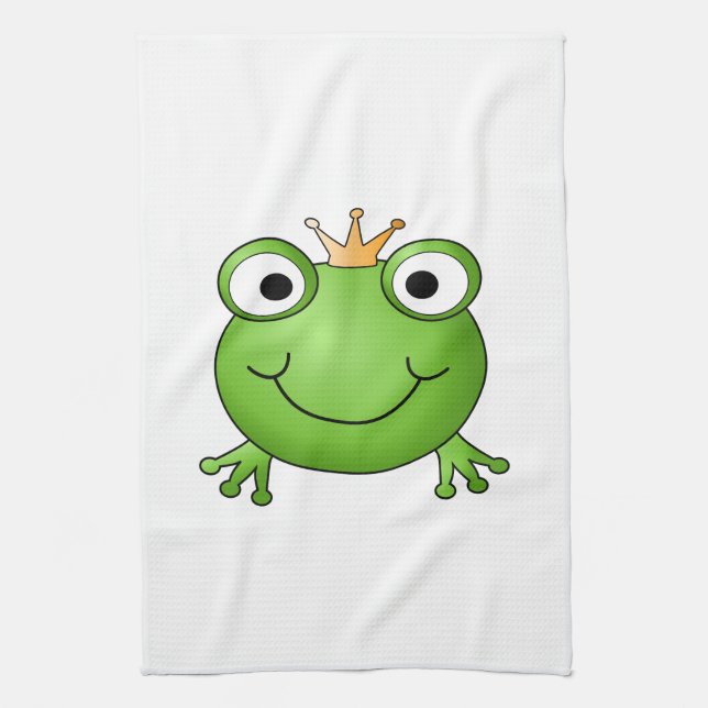 Frog Prince. Happy Frog. Kitchen Towel (Vertical)