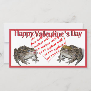 Frog Prince & Kissing Frog Valentine Photo Frame Holiday Card
