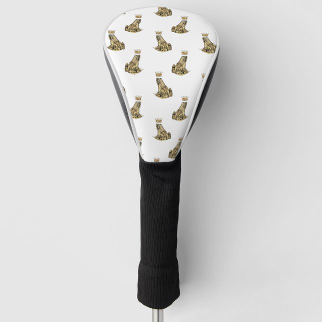 Frog Prince Magic Charm Fantasy Golden Crown Golf Head Cover (Front)