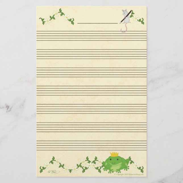 Frog Prince & Mouse Music Manuscript Paper (Front)