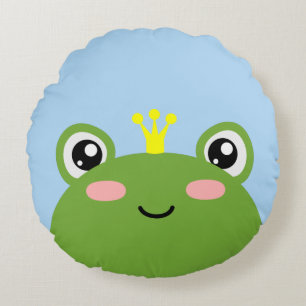 Frog Prince or Princess Round Pillow