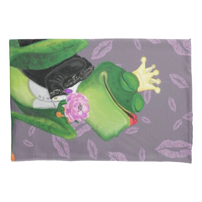 Frog Prince Pillow Case Gift Kiss - Funny (Front)
