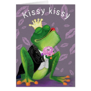 Frog Prince Romantic Card Kissy - Amusant