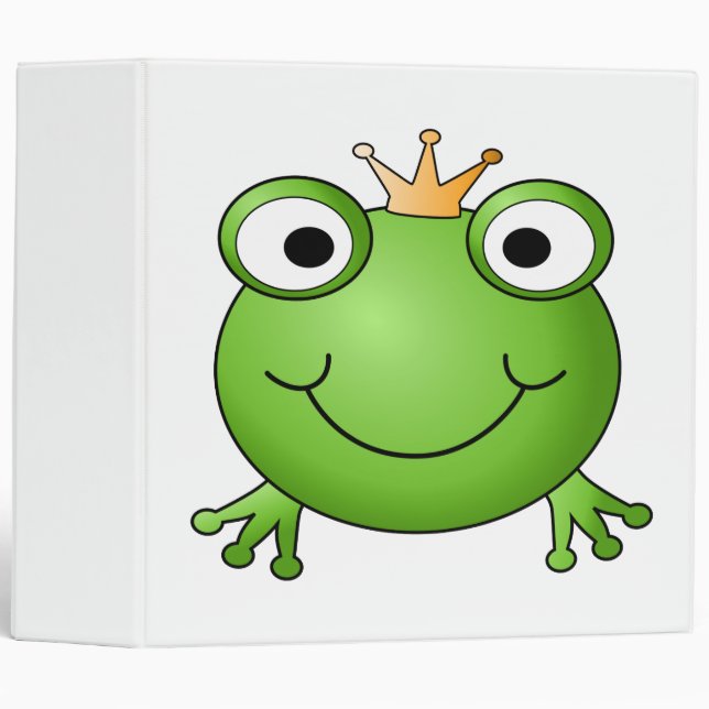 Frog Prince. Smiling Frog with a Crown. Binder (Front/Spine)