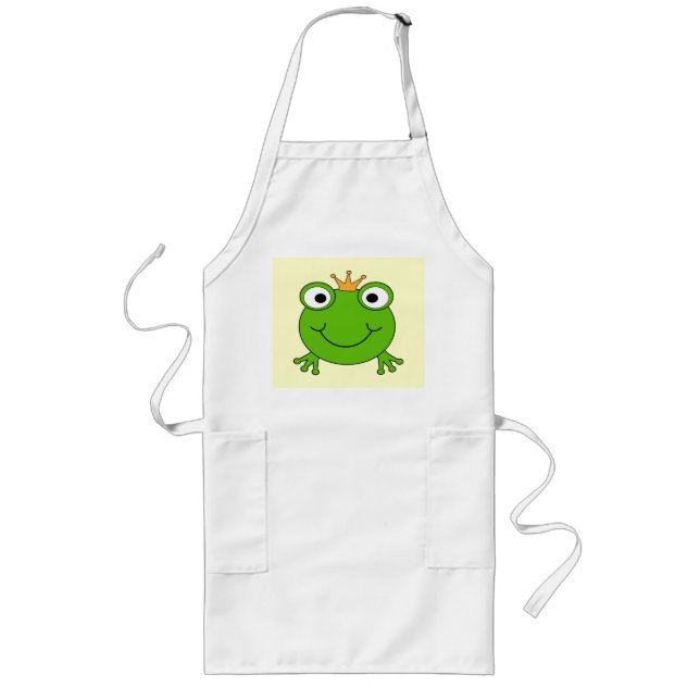 Frog Prince. Smiling Frog with a Crown. Long Apron (Front)
