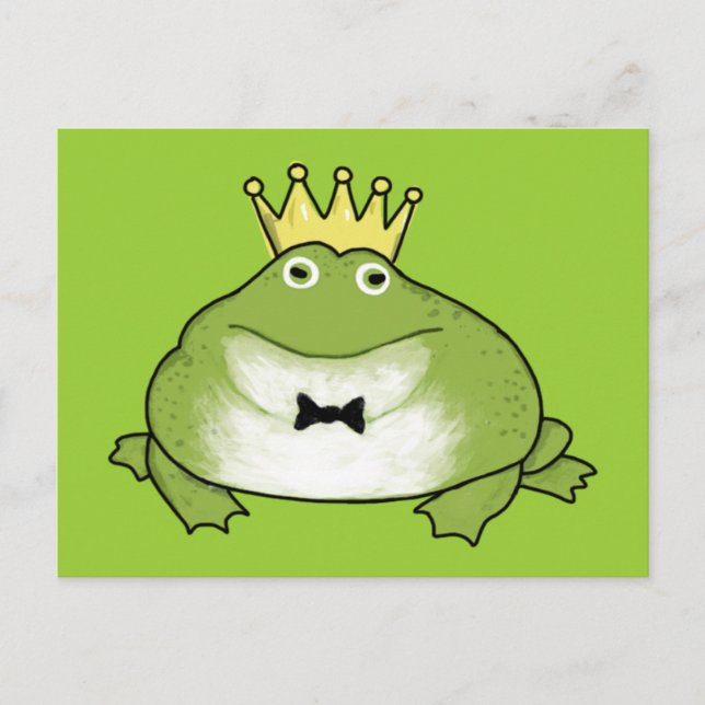 Frog Prince -The Handsome Crowned Amphibian Awaits Postcard (Front)