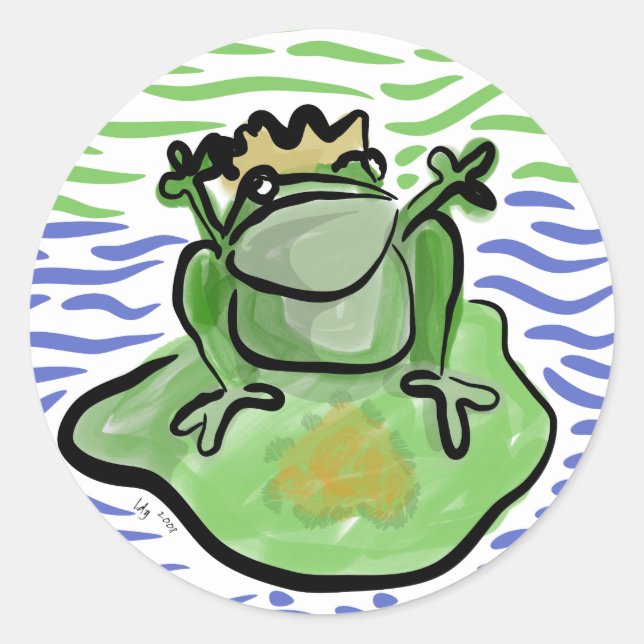 Frog Prince Valentine Sticker (Front)