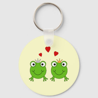 Frog Princess and Frog Prince, with hearts. Keychain