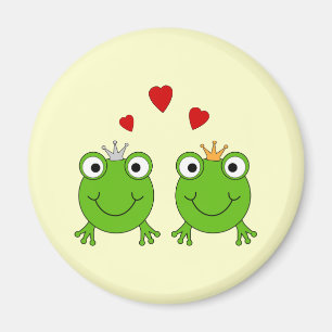 Frog Princess and Frog Prince, with hearts. Magnet