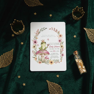 Frog Princess Baby Shower Floral Invitation
