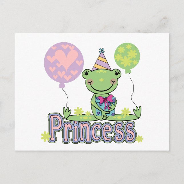 Frog Princess Birthday Tshirts and Gifts Postcard (Front)