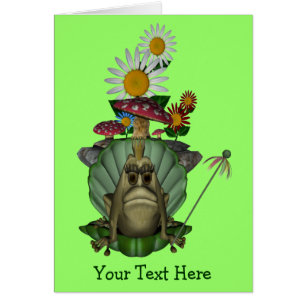 Frog Princess On Throne Cute Card