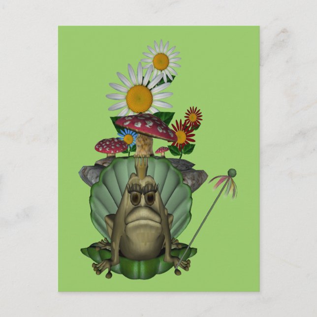 Frog Princess On Throne Cute Postcard (Front)