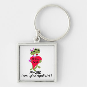Frog Proud Grandparent of Boy Gifts Keychain