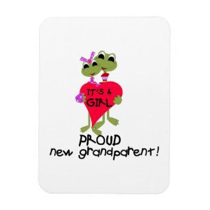 Frog Proud Grandparent of Girl Gifts Magnet