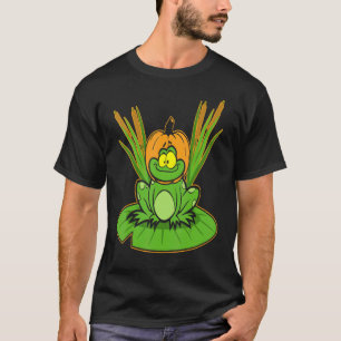 Frog Pumpkin Head Lazy Halloween Costume Amphibian T-Shirt