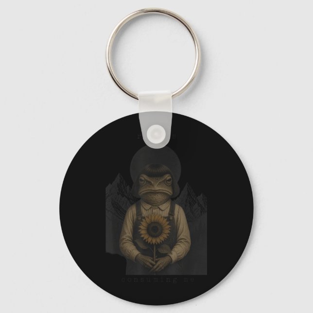 Frog Rage Is Consuming Me Sarcastic Meme Funny Keychain (Front)