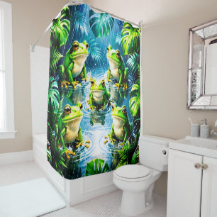 Frog Rain Artsy Bathroom Decor Colours - Shower Cu