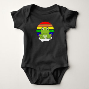 Frog Rainbow Glitter Kawaii Frogs Baby Bodysuit