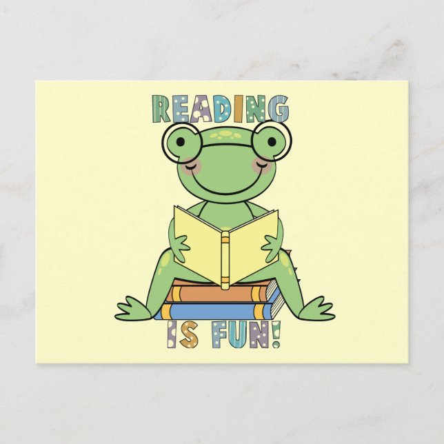 Frog Reading is Fun T-shirts and Gifts Postcard (Front)