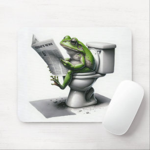 Frog Reading Today's Newspaper Mouse Pad