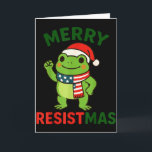 Frog Retro Merry Resistmas Funny Political Christm Card<br><div class="desc">Frog Retro Merry Resistmas Funny Political Christmas _1</div>