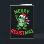 Frog Retro Merry Resistmas Funny Political Christm Card<br><div class="desc">Frog Retro Merry Resistmas Funny Political Christmas</div>