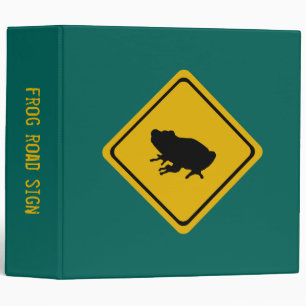 frog road sign binder