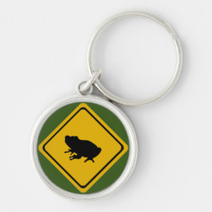 frog road sign keychain