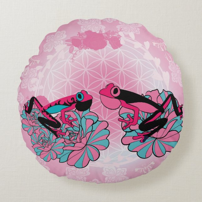 frog round pillow (Front)