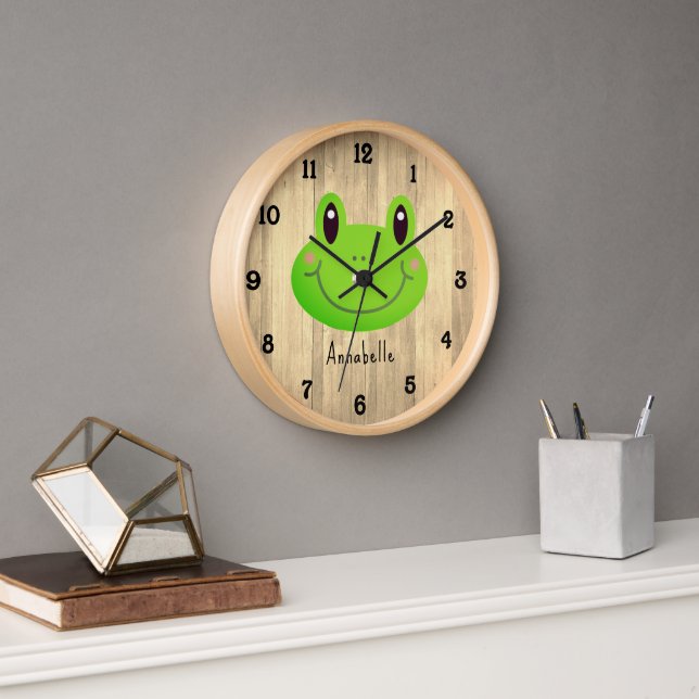 Frog Rustic Kids Clock (Office)