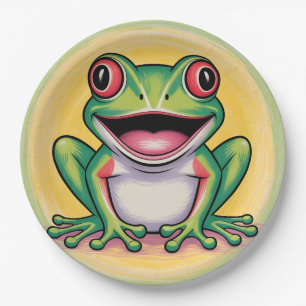 Frog’s Gentle Smile Paper Plate