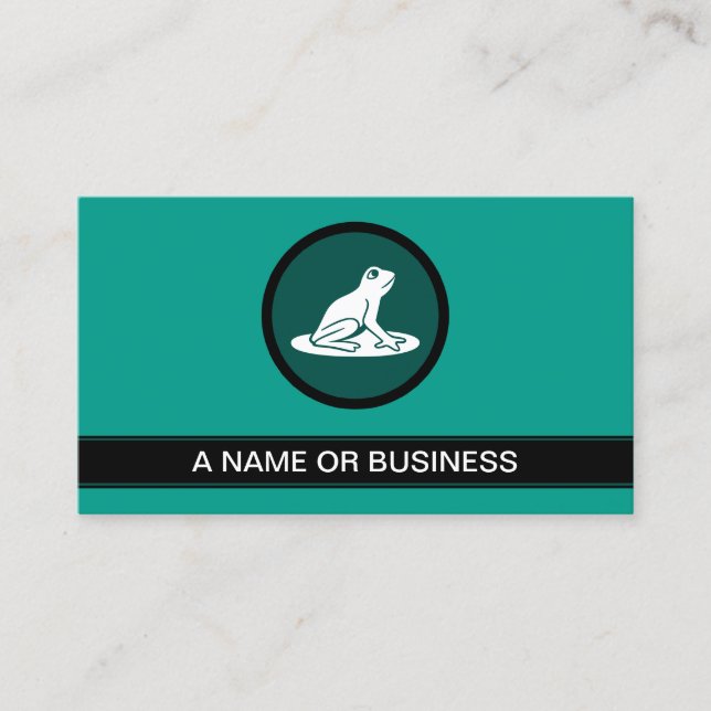frog sage green bubble business card (Front)