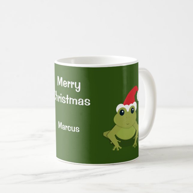 Frog Santa Green Christmas Coffee Mug (Front Right)