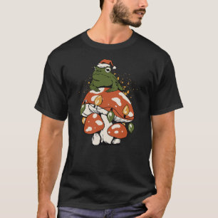 Frog Santa Hat Mushroom - Funny Christmas T-Shirt
