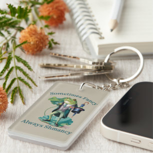 Frog Sarcastic Sometimes Fancy Always Shmancy Keychain