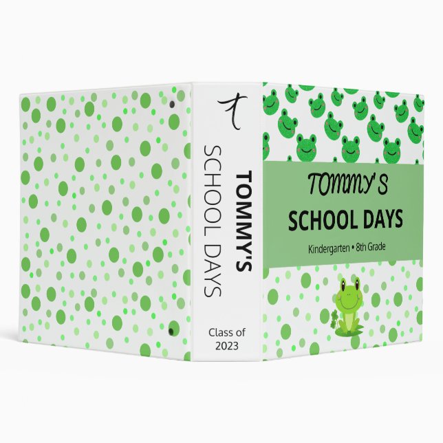Frog School Days Kindergarten Memories Binder (Background)