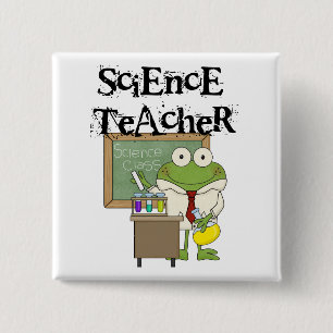 Frog Science Teacher 2 Inch Square Button
