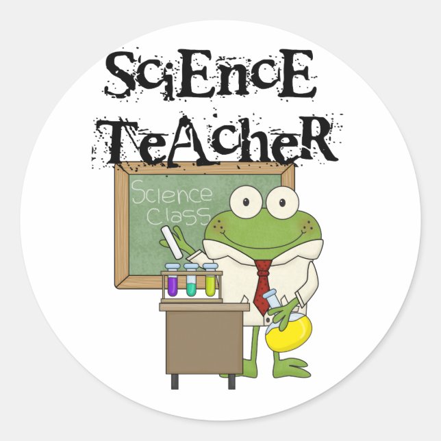 Frog Science Teacher Classic Round Sticker (Front)