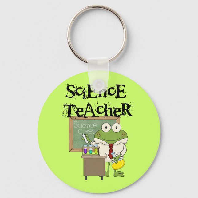 Frog Science Teacher Keychain (Front)