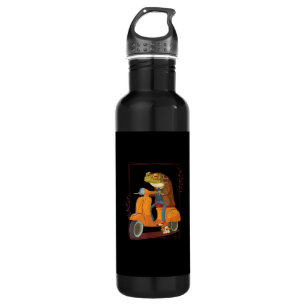 Frog  Scooter Mushroom Goblincore Academia Aesthet 710 Ml Water Bottle