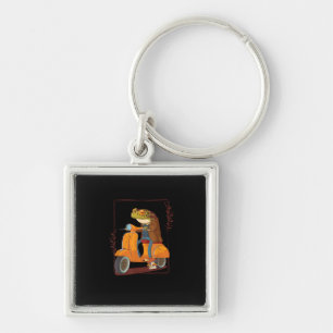 Frog  Scooter Mushroom Goblincore Academia Aesthet Keychain