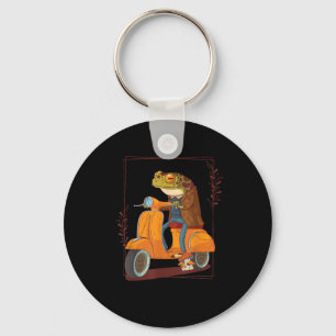 Frog  Scooter Mushroom Goblincore Academia Aesthet Keychain