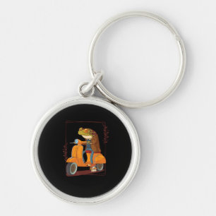 Frog  Scooter Mushroom Goblincore Academia Aesthet Keychain