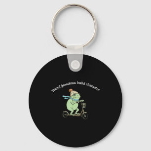 Frog scooter weird grandma build character keychain