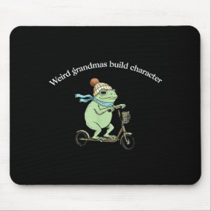 Frog scooter weird grandma build character mouse pad