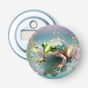 Frog Self Reflection Fractal Art, Bottle Opener